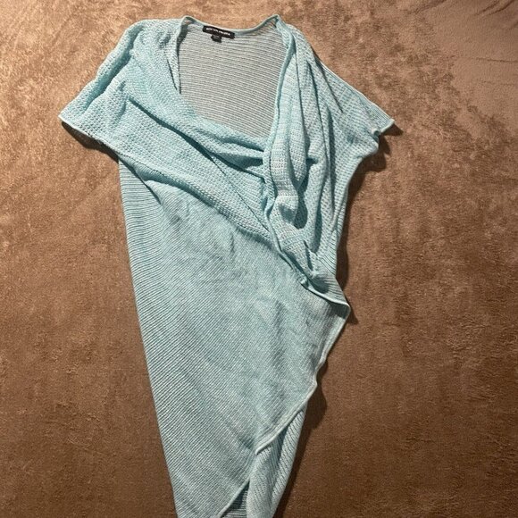 Boston Proper Other - Boston Proper Coverup Women's Sz S/M Aqua Blue Beachy Knit Swim  2AR493